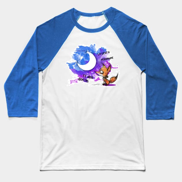 El zorro y la Luna Baseball T-Shirt by JonasEmanuel